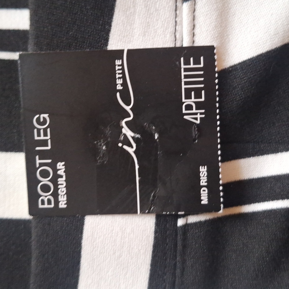 NWT International Concepts Inc. Varsity Striped Black Cream/or white Pants S 4P - Picture 3 of 8